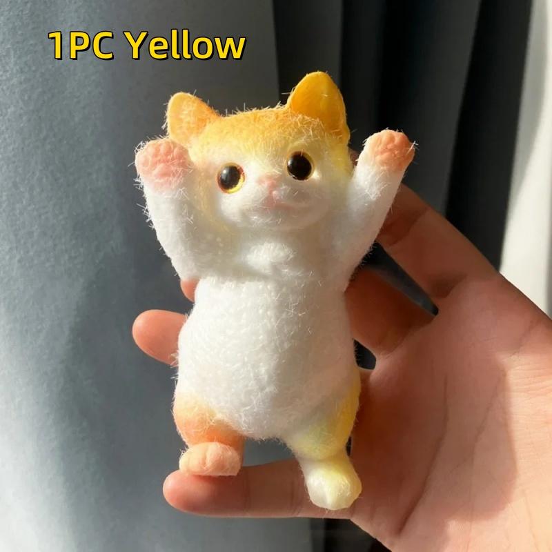 Cat Squishy Squeeze Toys Kawaii Handmade Cat Animal Fufu Sensory Toys Party Favors Gifts for Adults Kids