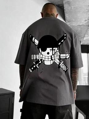Zoro Japanese anime printed T-shirt for men and women fashionable breathable T-shirt men s tops S
