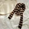 Black Grey Stripe Women Long Scarves Cotton Y2K Girl Scarf Fashion Thin Scarf  Fashion Streetwear