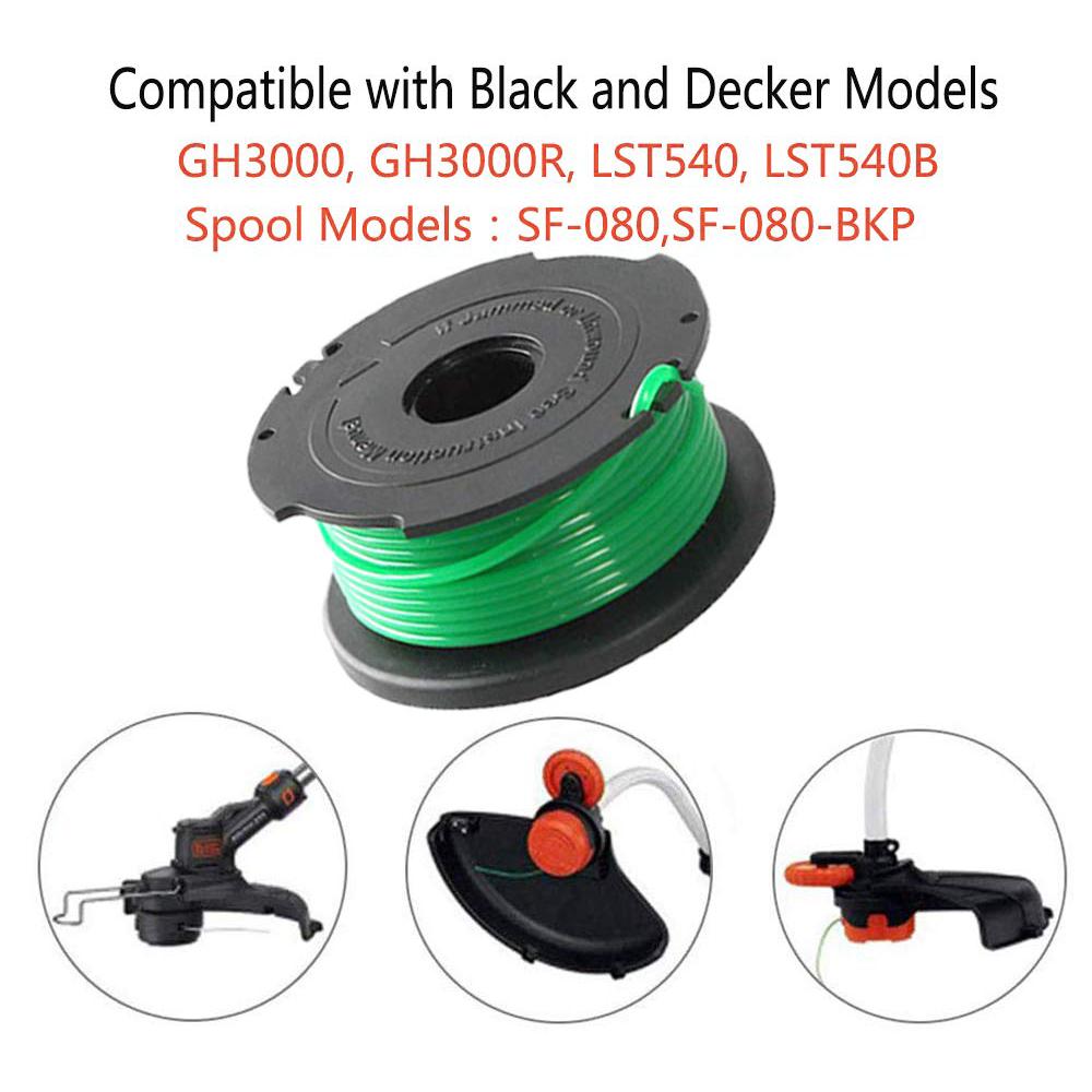 4Pcs Spool for Black & Decker GH3000/GH3000R/LST540/LST540B Lawn Mower Part,SF-080-BKP