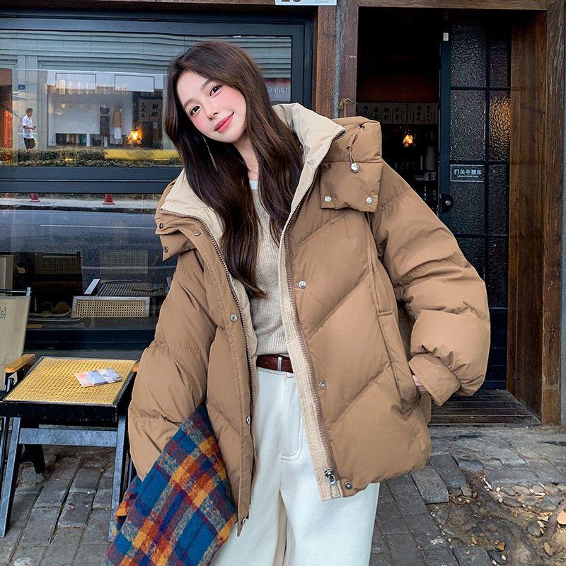 Down Jacket Women's Short Winter New Korean Style Loose Cotton Jacket Small People's Cotton Padded Jacket Thickened Jacket