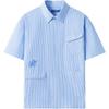 NVG Young Men's Loose Fit Striped Short Sleeve Shirt