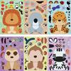 8 Cartoon Animals Make A Face Face Change Sticker DIY Hand Account Small Card Mobile Phone Case Decoration