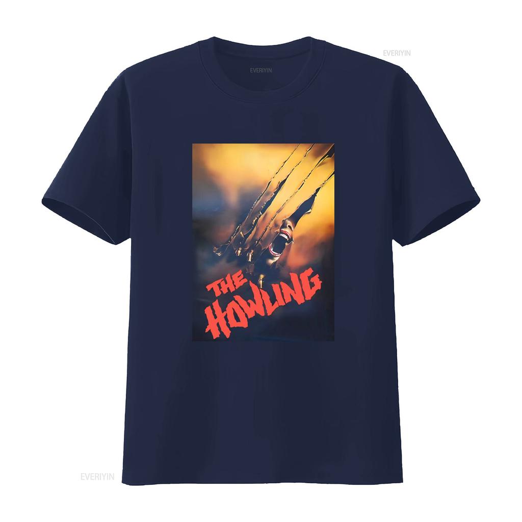 80s The Howling Horror Movie Promo Poster 1981 Spooky Film T shirt vintage Washed Comfortable Unisex Stretched streetwear