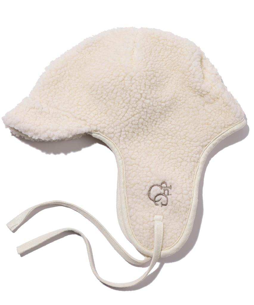CPGN STUDIO Logo Trooper Wool Earflap Cream