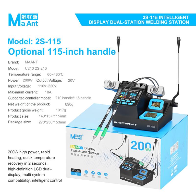 

MaAnt C210 2S-210 Dual Soldering Station Compatible Original Soldering Platform 210 115 Handle Electronic Welding Rework Station 220V
