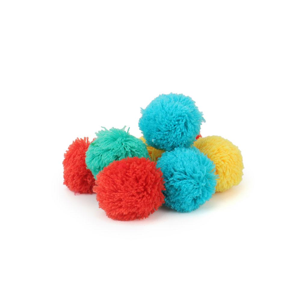 20pcs Plush Ball Cat Toy Interactive Play Kitten Pet Toy Accessories Color Random