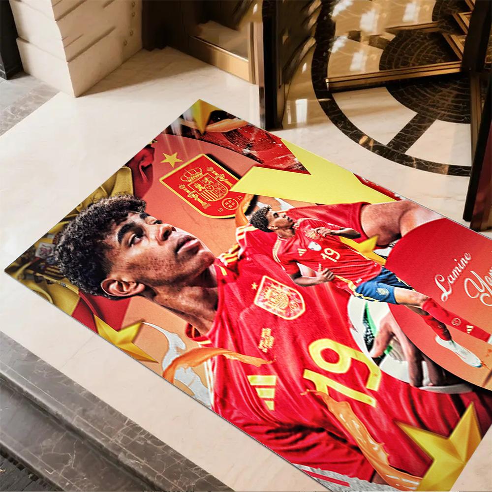 Yamal's Future Football Floor Rug Office Rug Suitable for Decorate room Dormitory Game Room Dining Room Anti-slip Rug Decorate Offices Gift for