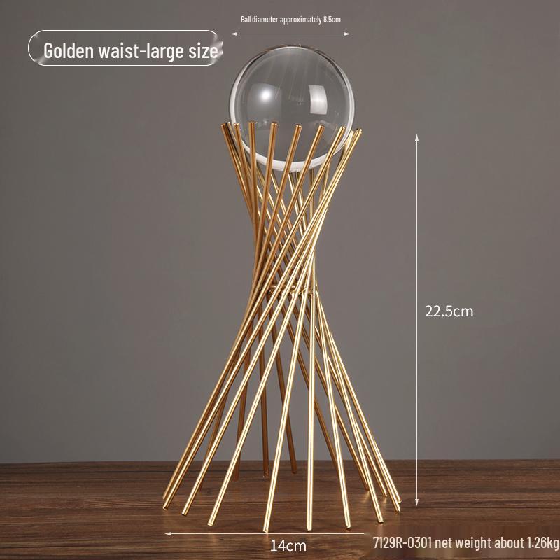 Nordic Leaf Crystal Ball Ornament: Elegant Light Luxury Decoration for Home Entrance, Living Room, Wine Cabinet, or Office Display.