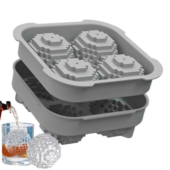 Large Ice Ball Mold Silicone Fun Shapes Ice Sphere Tray for Chilling Whiskey Cocktails Bourbon Easy Release Ice Sphere Maker