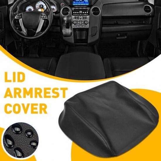 Armrest Lid Center Console Leather Cover For Honda Pilot 2009-2015 Black