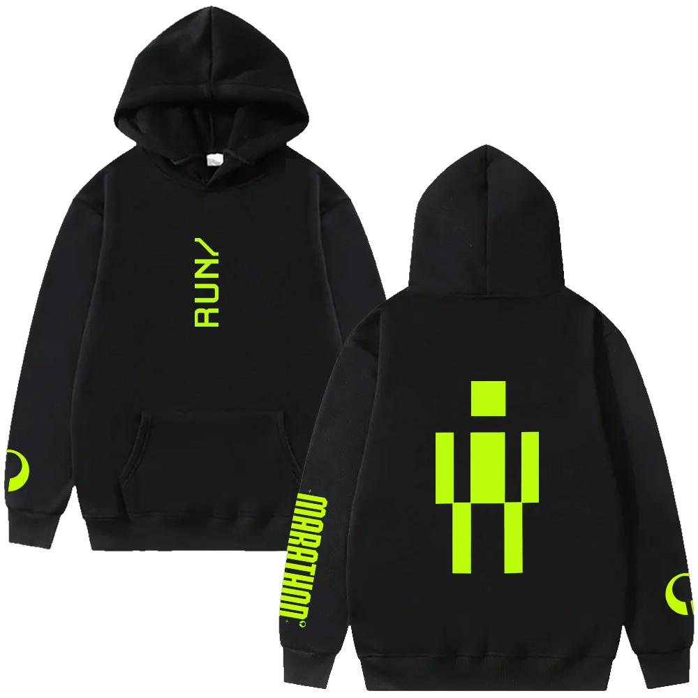 

Marathon RUNNER Hoodie Marathon Game Trendy Graphic Clothing Women Men Long Sleeve High Street Sweatshirts Casual Pullover XS чёрный