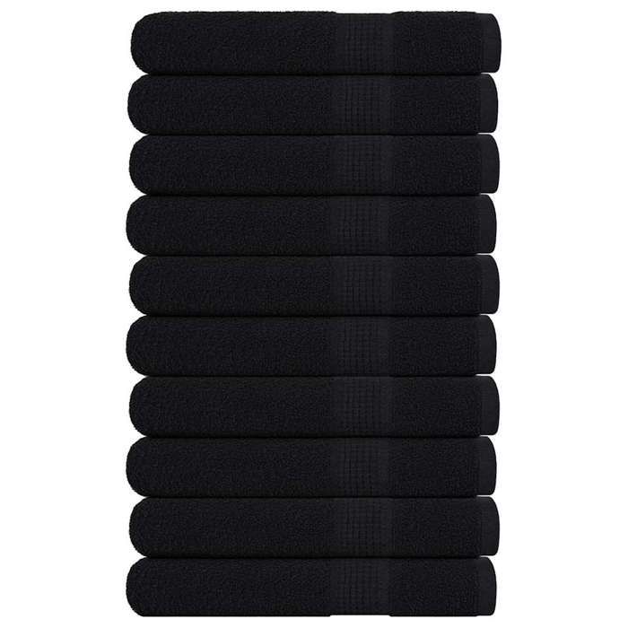 VidaXL Serviettes de sauna 10 pcs noir 80x200 cm 360 g/m² 100% coton, serviette, serviette de bain, serviette en coton 136961