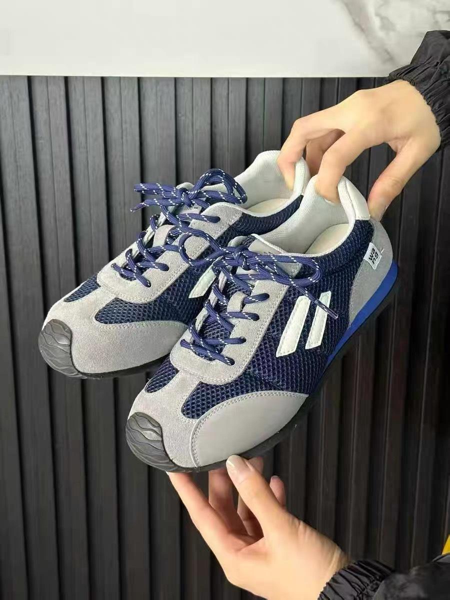 

2025 summer new retro lace-up inner height-increasing casual shoes for women, versatile German training color matching white shoes, sports shoes for 40 серо голубой