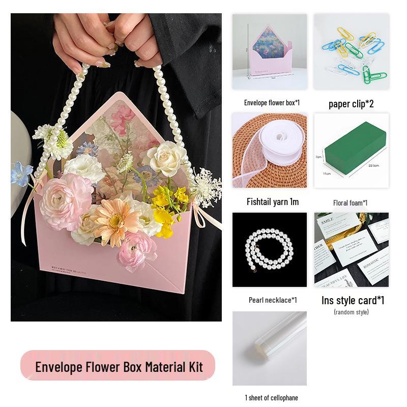 Zhuo Lan DIY Flower Bouquet Kit: Handmade Envelope Box for Flower Arranging & Gift-Giving