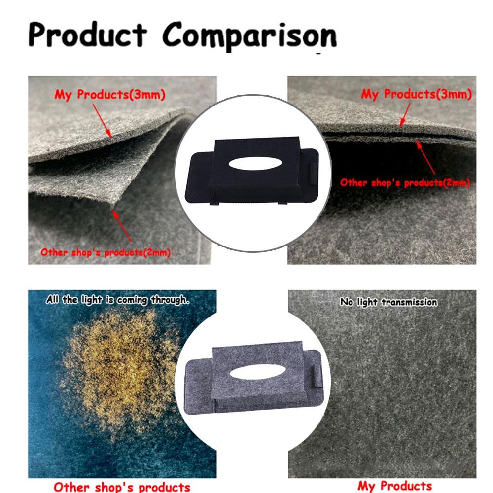 1Pc Creative Car Sunshade Tissue Box Paper Towel Bag MultiFunction Felt Car Hanging Seat Car Interior Storage Box Supplies