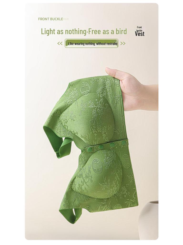 Nahtloser Jacquard-Westen-BH mit Knopfleiste für Übergrößen für reife Frauen