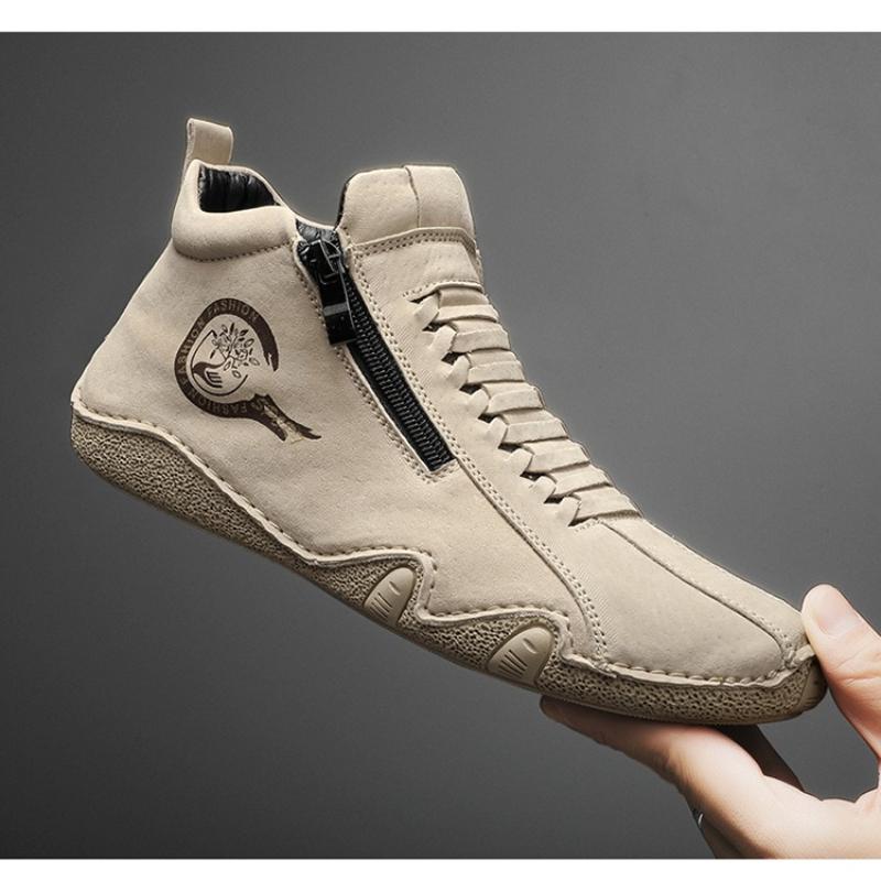 2025 Nowe Męskie Skórzane Sneakersy ze Świńskiej Skóry Wsuwane Mokasyny Miękka Cholewka Wygodne Oddychające Codzienne Buty Casualowe Tenis Masculino