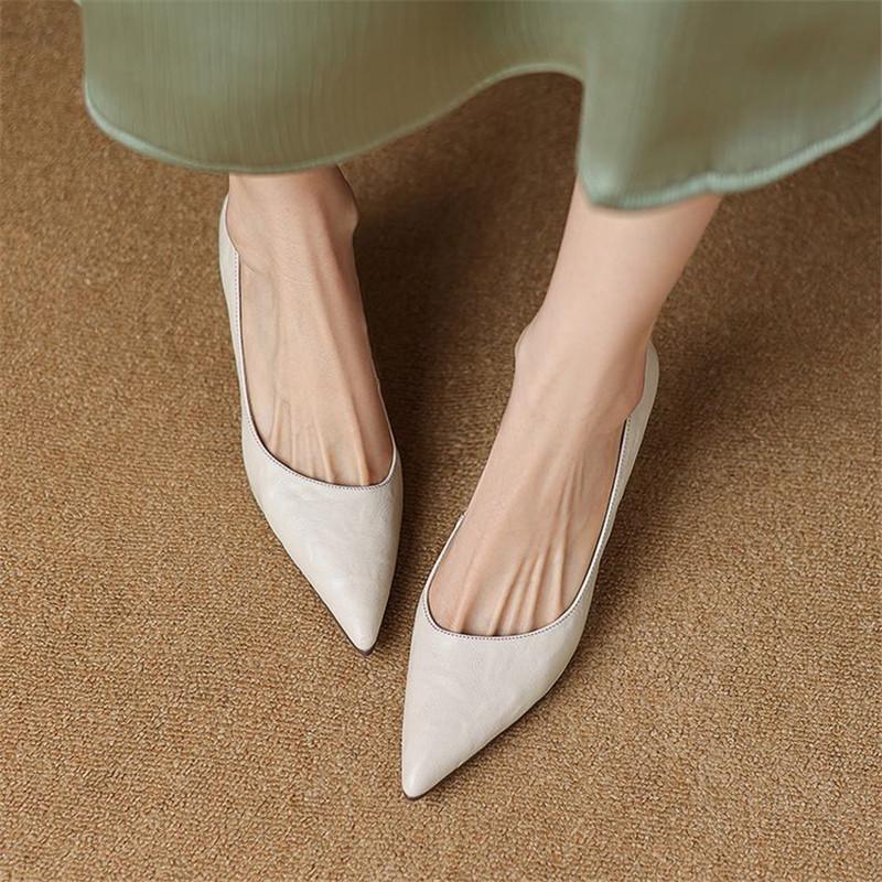 Móda Nové Jaro Pravá Kůže Dámské Boty Špičaté Dámské Lodičky Boty pro Ženy Vysoké Podpatky Mokasíny Módní Stručné Dámské Boty