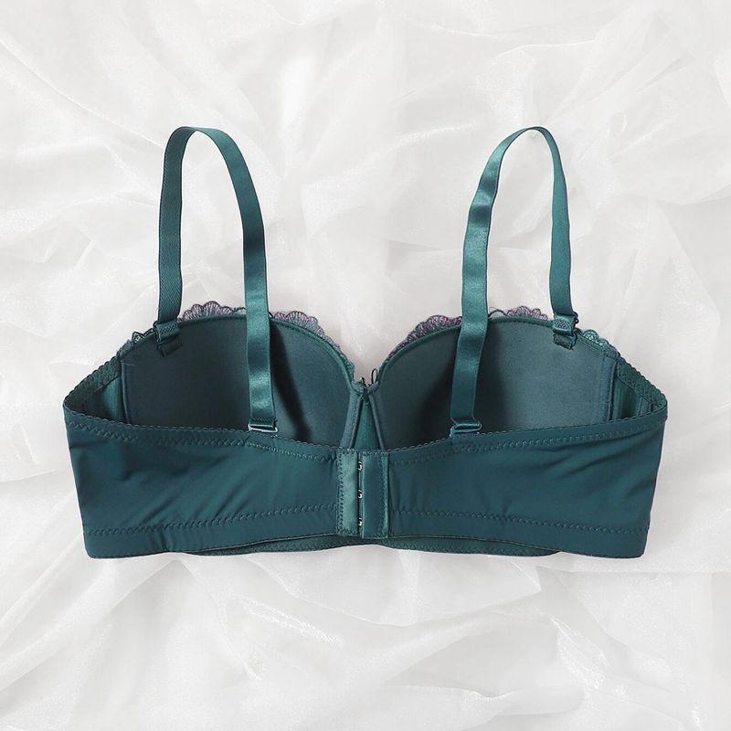 Dámské podprsenky větší velikosti s kosticovými podprsenky Half Cup s výšivkou květin C Cup spodní prádlo