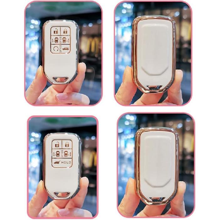 Key Case Fit for Honda Odyssey Freed Soft TPU Key Fob Keychain Key Shell Box Accessories Protector 6 Button Black