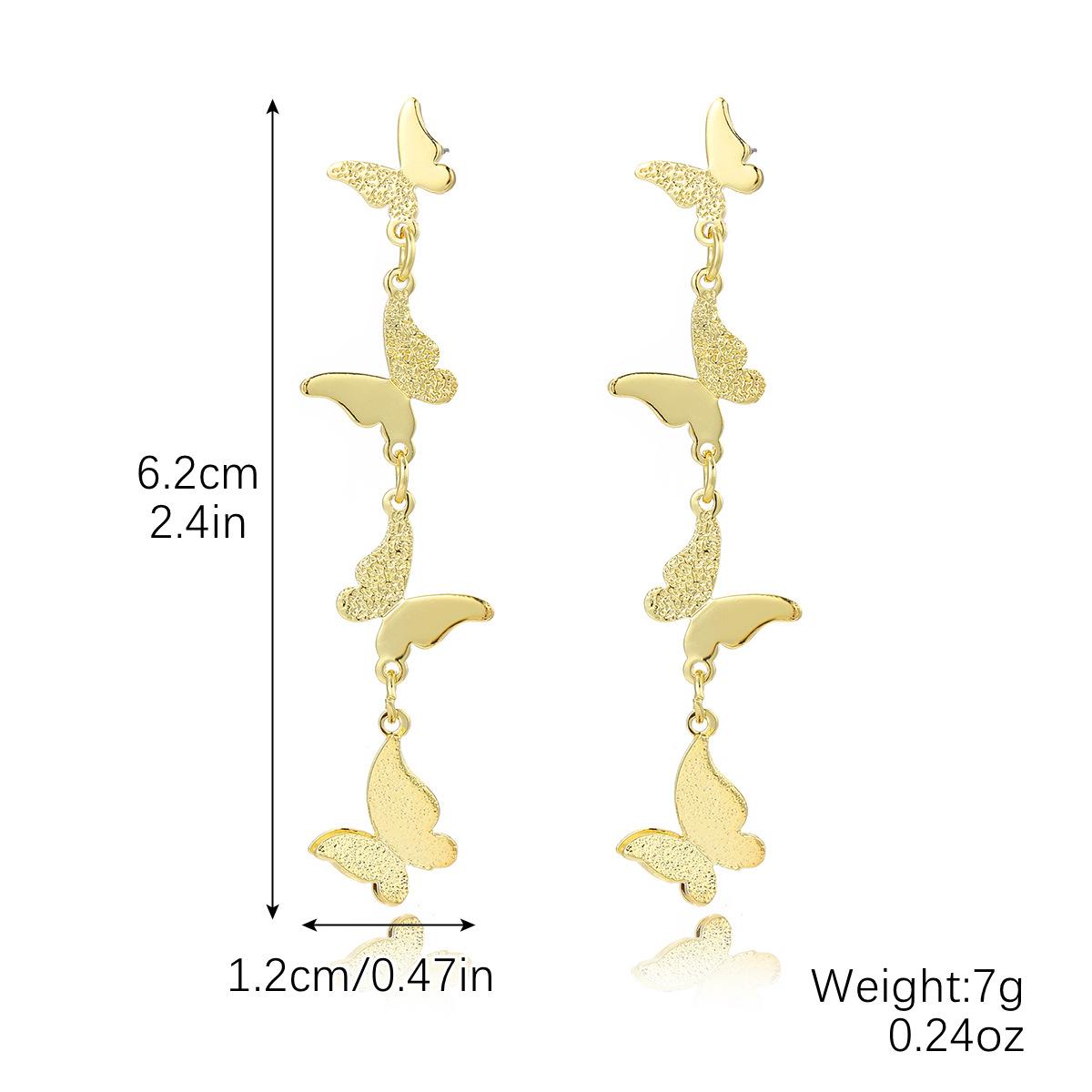 

Серьги-бабочки Летние Длинные Преувеличенные Большие Серьги Чувство Высокого Класса Посадки Металлические Серьги-бабочки с Капельным Маслом Модные Серьги 2025 Повседневные Украшения
