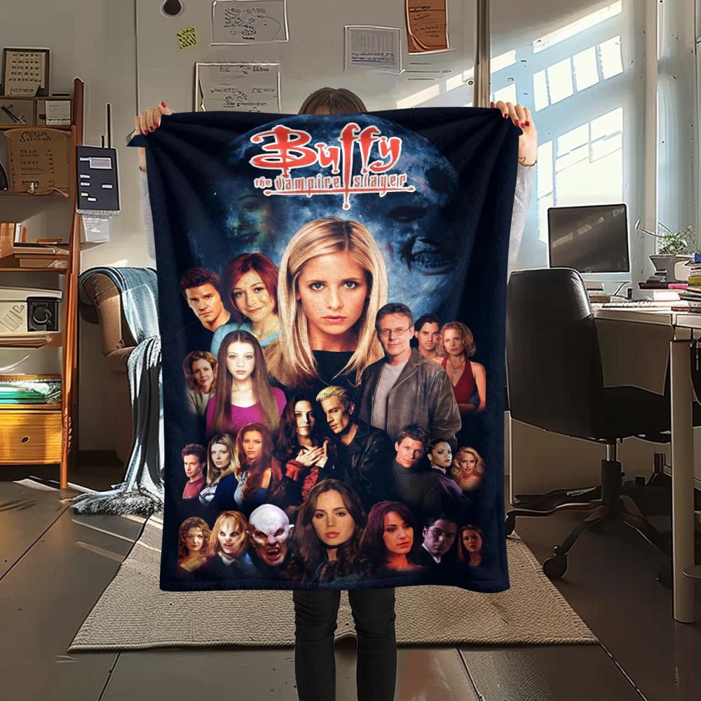 Buffy the Vampire Slayer,pattern Flannel Blanket, High Quality Comfortable for All Seasons, Home Decor, Warmth and Comfort, Perfect for Gifts.