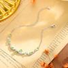 S925 sterling silver bracelet women's premium sense pear-shaped natural olivine topaz light luxury crystal stone
