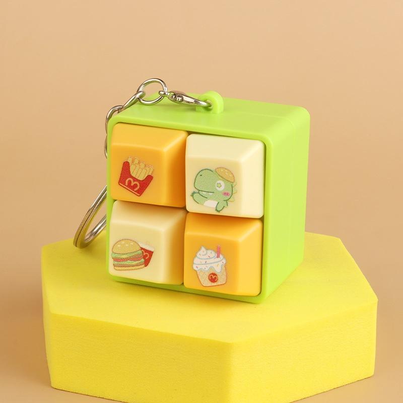 Relaxing Cartoon Keychain Diy Keyboard Keys Button Music Keychain Keycap Relief Stress Clicker Toy