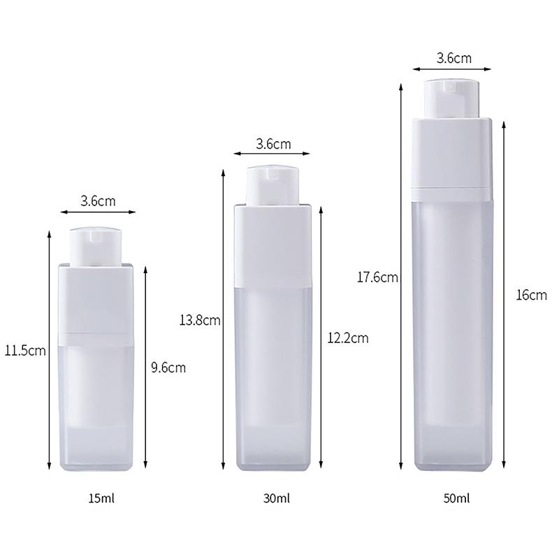 15Ml 30Ml 50Ml Airless Pump Rotate Cosmetic Container Frosted Double-Layer Thickened Square Lotion Empty Airless Bottle