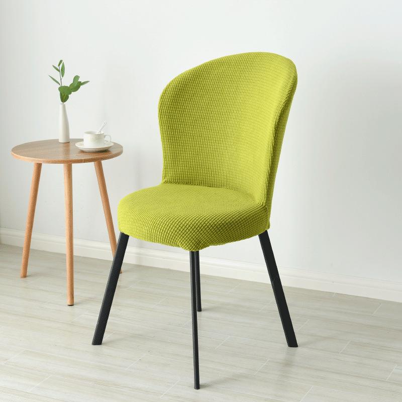 Jacquard Dining Chair Cover Arc Shape Chair Slipcover Stretch Seat Cover Chair Covers for Hotel Banquet Kitchen Bedroom Wedding