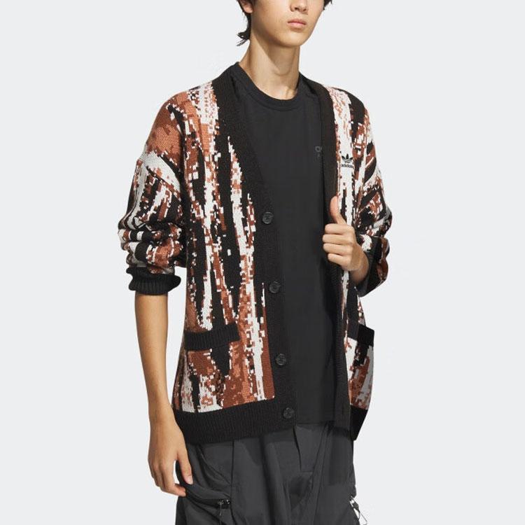 Adidas Originaler Mønstret Strikket Langermet Skjorte Herre Topper Svart IX7819