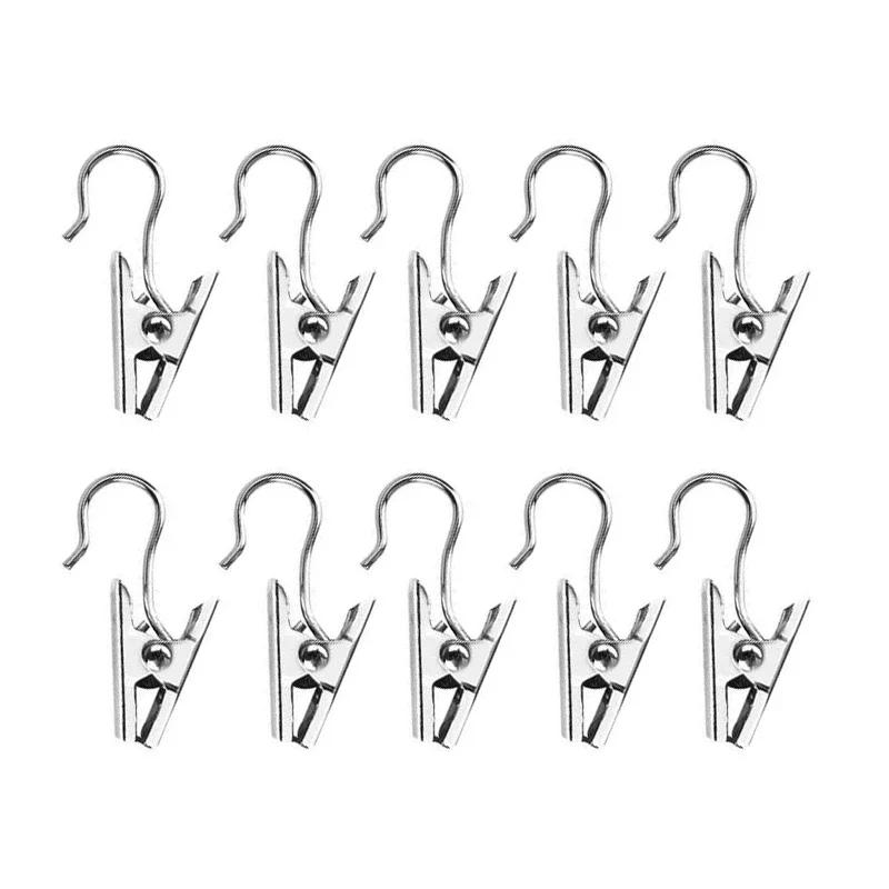 

10 шт. Зажимы для штор из нержавеющей стали с крючком для штор, фотографий, домашнего декора, держатель для проволоки для рождественской вечеринки на открытом воздухе