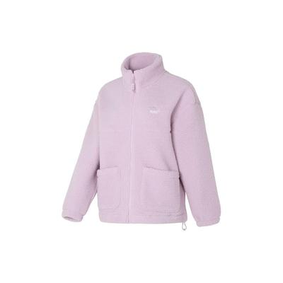 Solid Color Casual Lamb Fleece Loose Long Sleeve Coat Women Outerwear Purple 625806-60