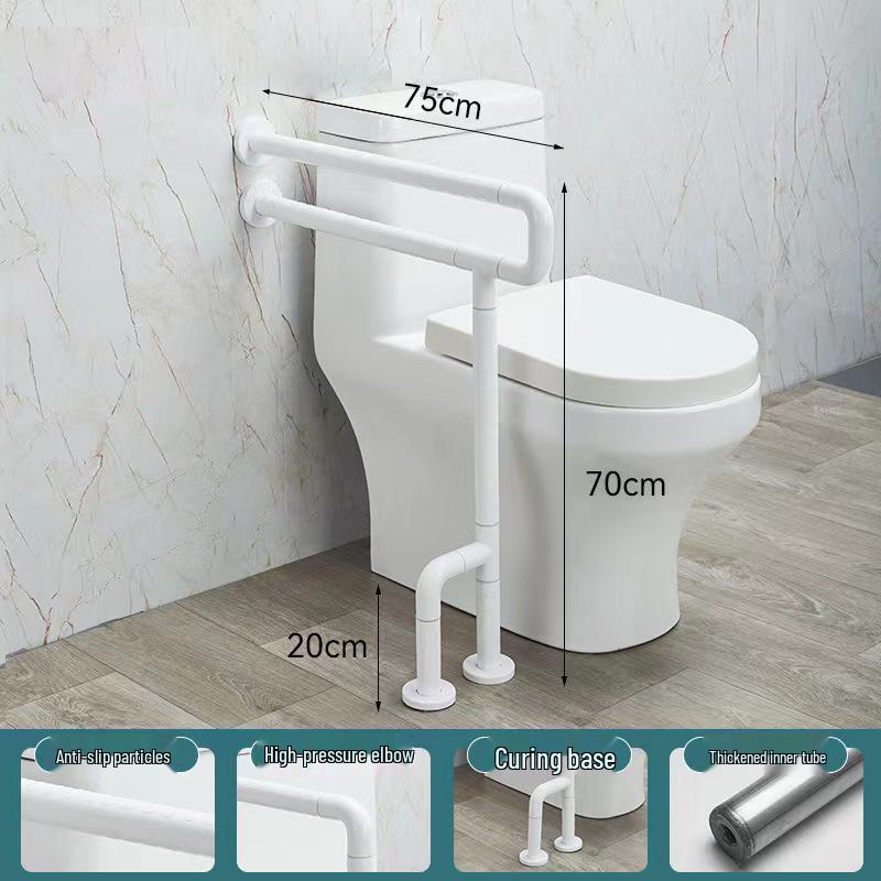 Bară de sprijin în formă de U pentru baie pentru vârstnici - Mâner de duș/toaletă din nailon fără bariere