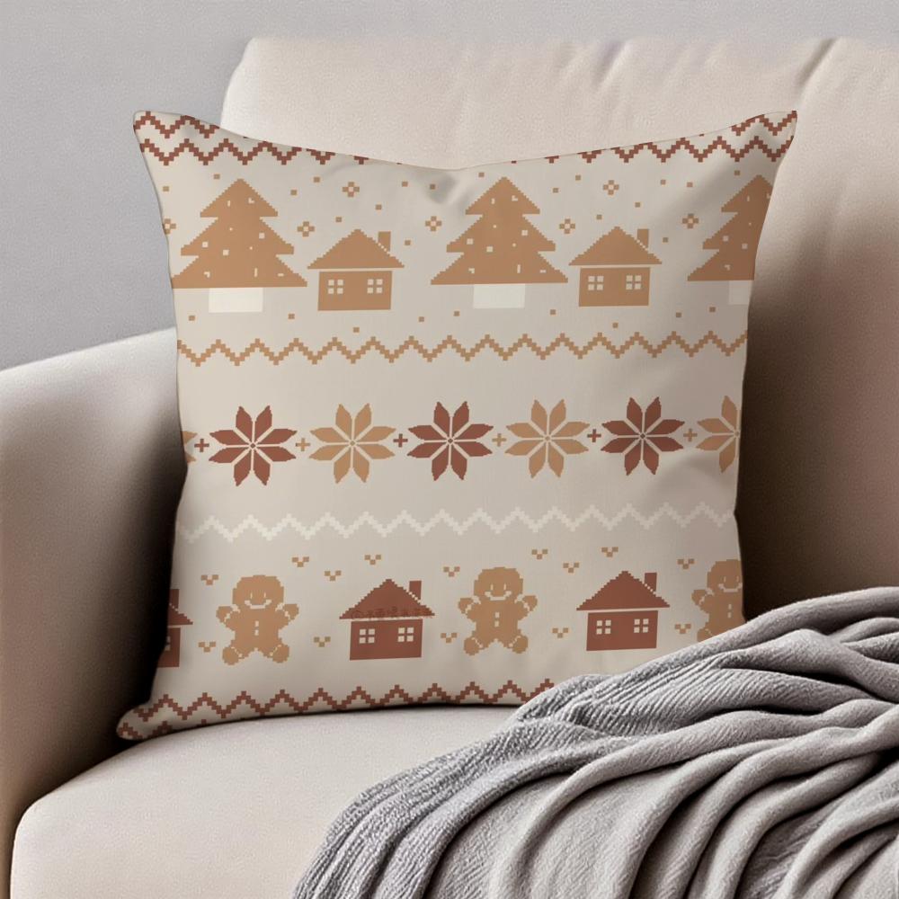 Weihnachtsstimmung Kissenbezug Kissenhülle Milbenschutz Unsichtbarer Reißverschluss Kurzer Plüsch Sofakissen