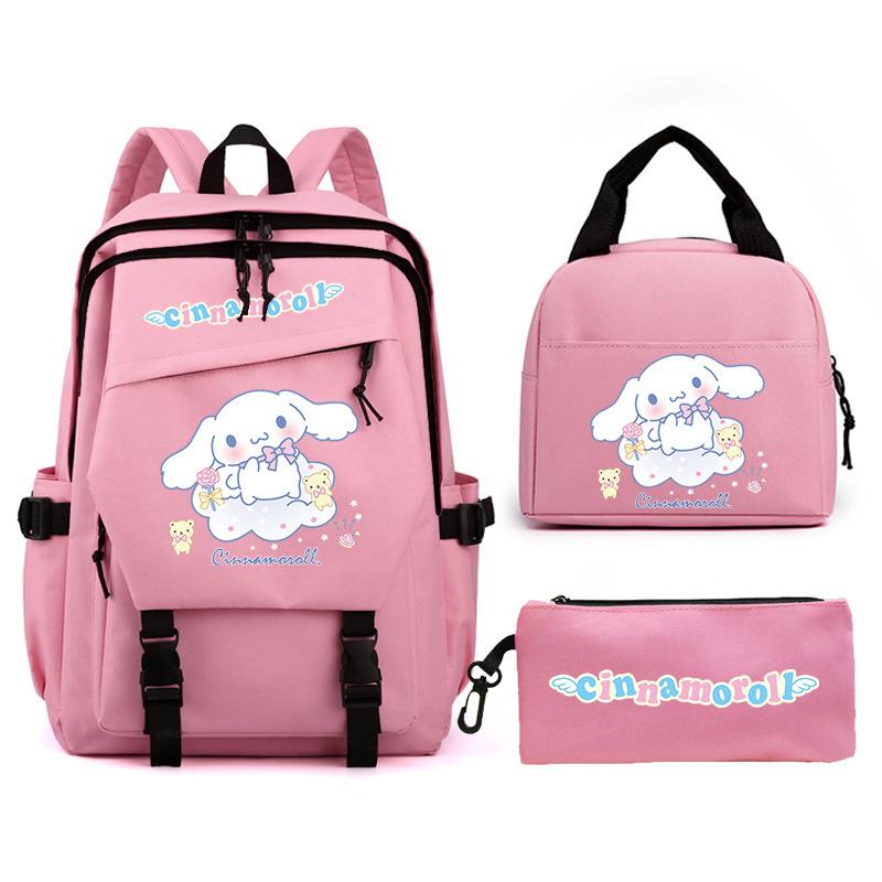 Cartoon Puppy Printed Schoolbag Set Backpack + Lunch Bag + Pencil Case Three-Piece Set