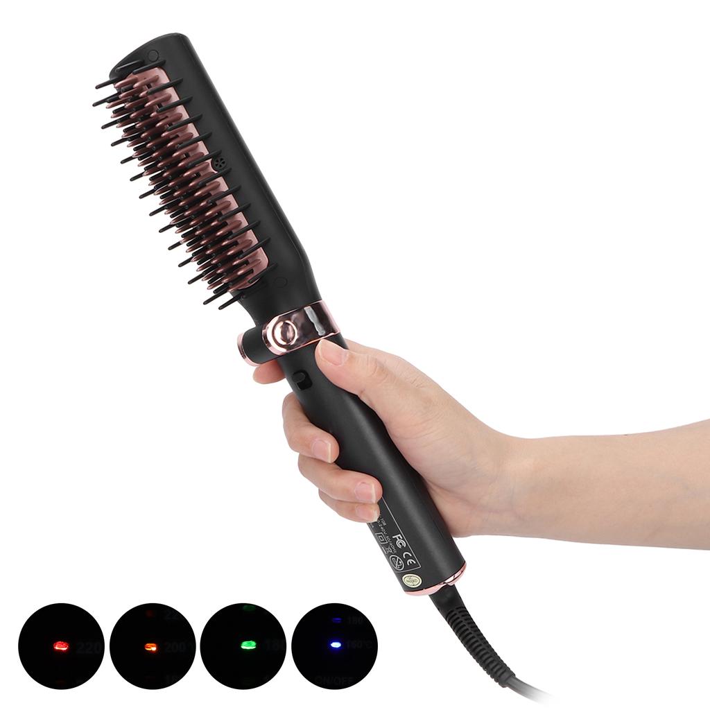 Foldable Hair Straightener Brush Fast Heating Hair Brush Adjustable Electric Hair Brush