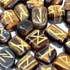 Tiger Eye Rune Stones 25-Piece Set with Pouch