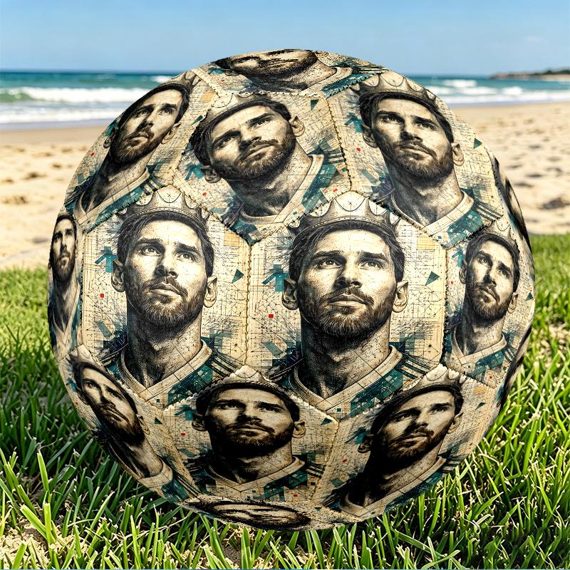 football player Print Size 5 Soccer Ball, PU Wear Resistant Football for Match Training and Daily Practice, Birthday Gift for Soccer Fans