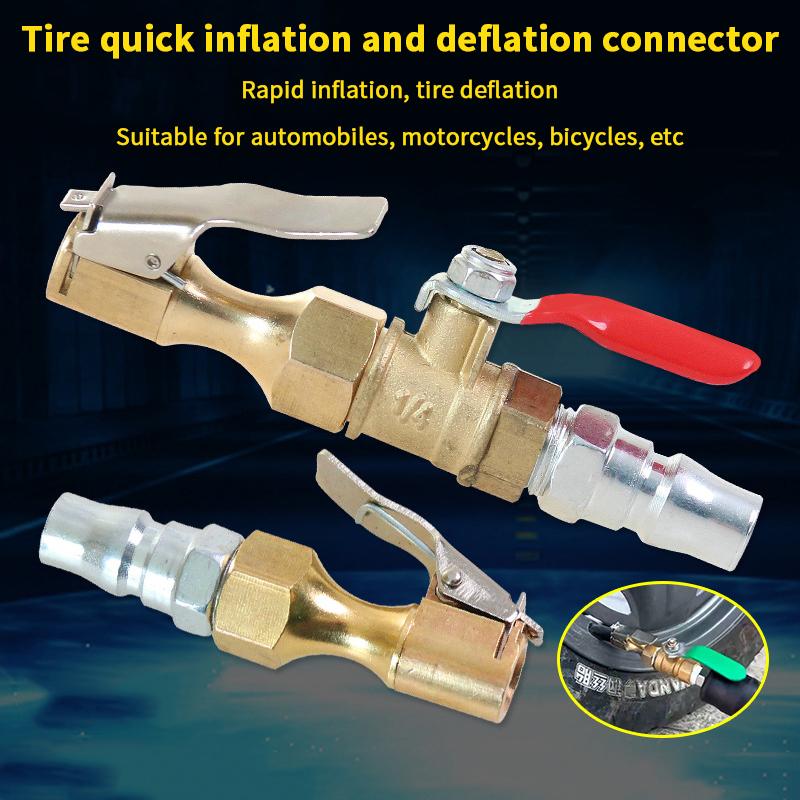 Chuck Quick Inflation Hose Nozzle Car Tire Inflator Nozzle Lock On Tire Inflator With Valve Air Compressor Adapter For Car Suv