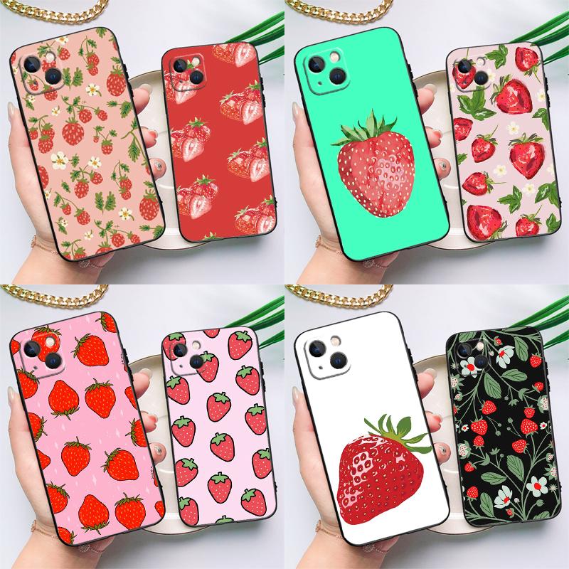 Strawberry Case For Xiaomi Redmi Note 13 Pro 14 12 11 10 15 Pro Plus Redmi 15 14C 13C 10C 12C 15C Funda