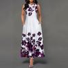 Women´s Boho Floral Vintage Maxi Dress Evening Party Beach Tunic Sleeveless Dress