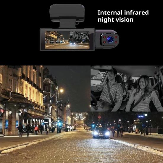 1080P Dash Cam Driving Recorder with Night Vision Loop Recording Wide-Angle Universal Easy To Install Dual Camera Dash Cam