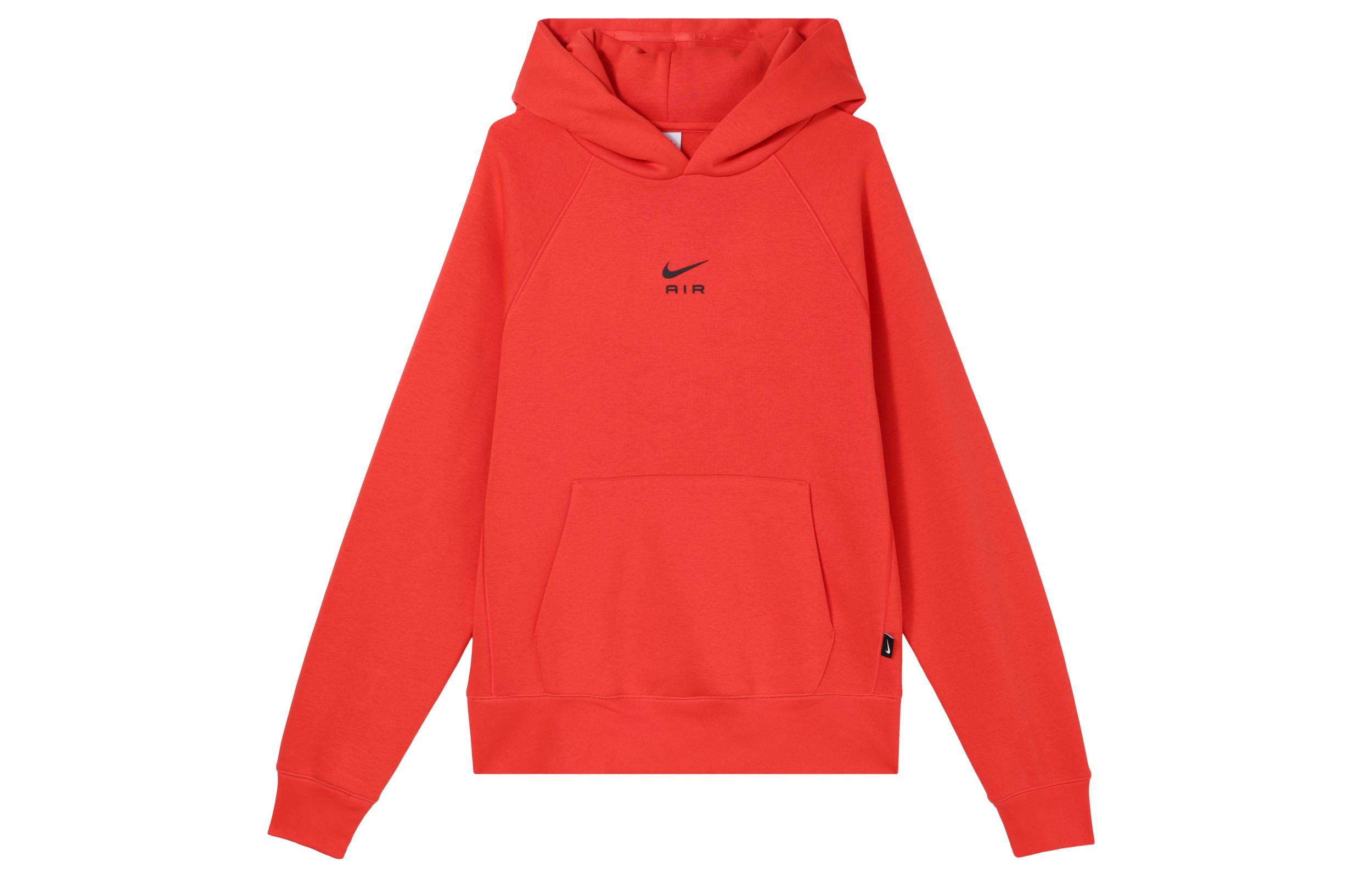 

Nike Air Solid Color Logo Label Fleece Lined Hood Sweatshirt Men s Light Red FB7208-696 L