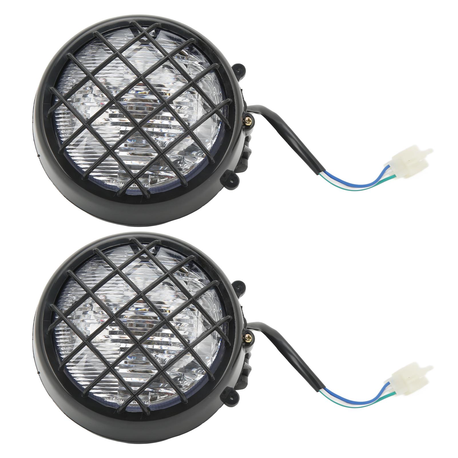 

Пара 12 В светодиодных передних фар ATV в сборе с лампочками, решетками для замены для Warrior 19962001