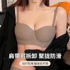 Anti gravity half cup: seamless gathering, large and stable, anti slip upper support, anti sagging underwear