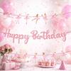 Paper Material Ballet Birthday Banner Pink Color Ballet Theme Set  Birthday Party