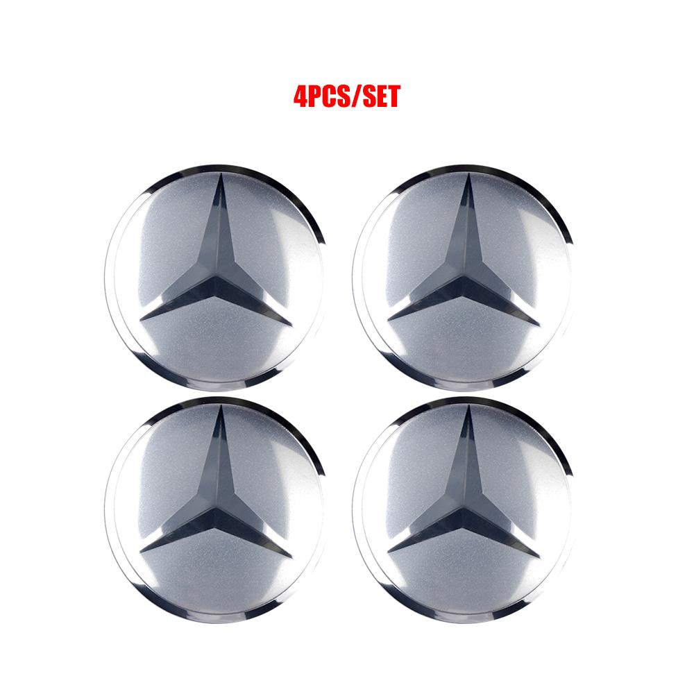 For Mercedes Benz AMG A B C E M R G S Class GLA GL CLA CES CLS SLK 4pcs 56/60/65mm Wheel Center Hub Cap Stickers Auto Accessorie