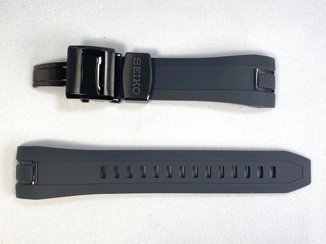 R02K011M9 SEIKO Astron 24mm Silicone Band with for Buckle, Black, SBXA033/ SBXA035/ 7X52-0AK0